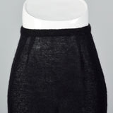 1990s Sheer Knit Wool Pencil Skirt