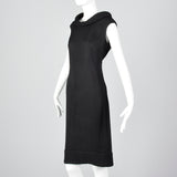 1950s Classic Black Dress with Rolled Collar