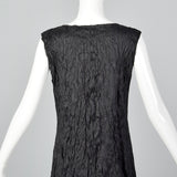 1990s Issey Miyake Black Textured Dress