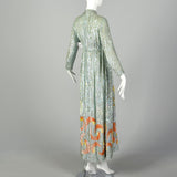 Medium 1970s Ronald Amey Sequin Gown Abstract Formal Dress