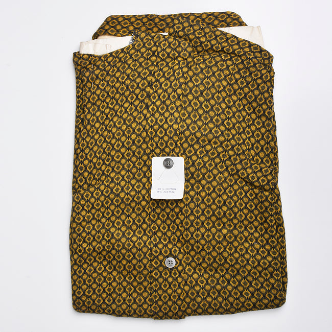 1950s Mens Deadstock Shirt in Gold and Gray Knit