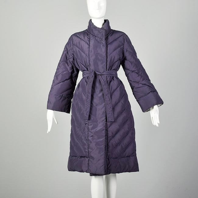 Medium 1980s Bill Blass Purple Puffer Coat Winter Outerwear