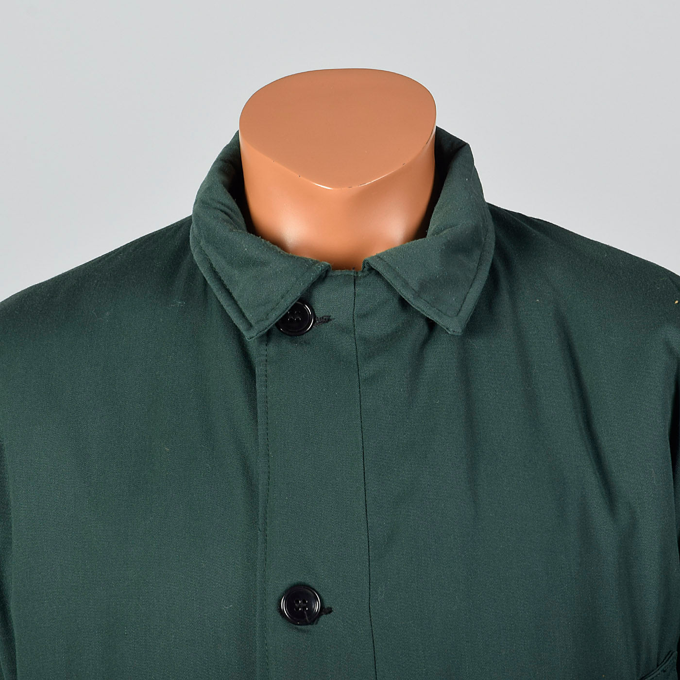 1960s Mens Green Gabardine Work Coat