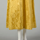 Medium 1960s Dress Gold Weave Brocade Maxi Casual Gown
