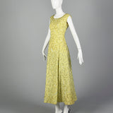 1960s Green Lace Overlay Dress with Sequins