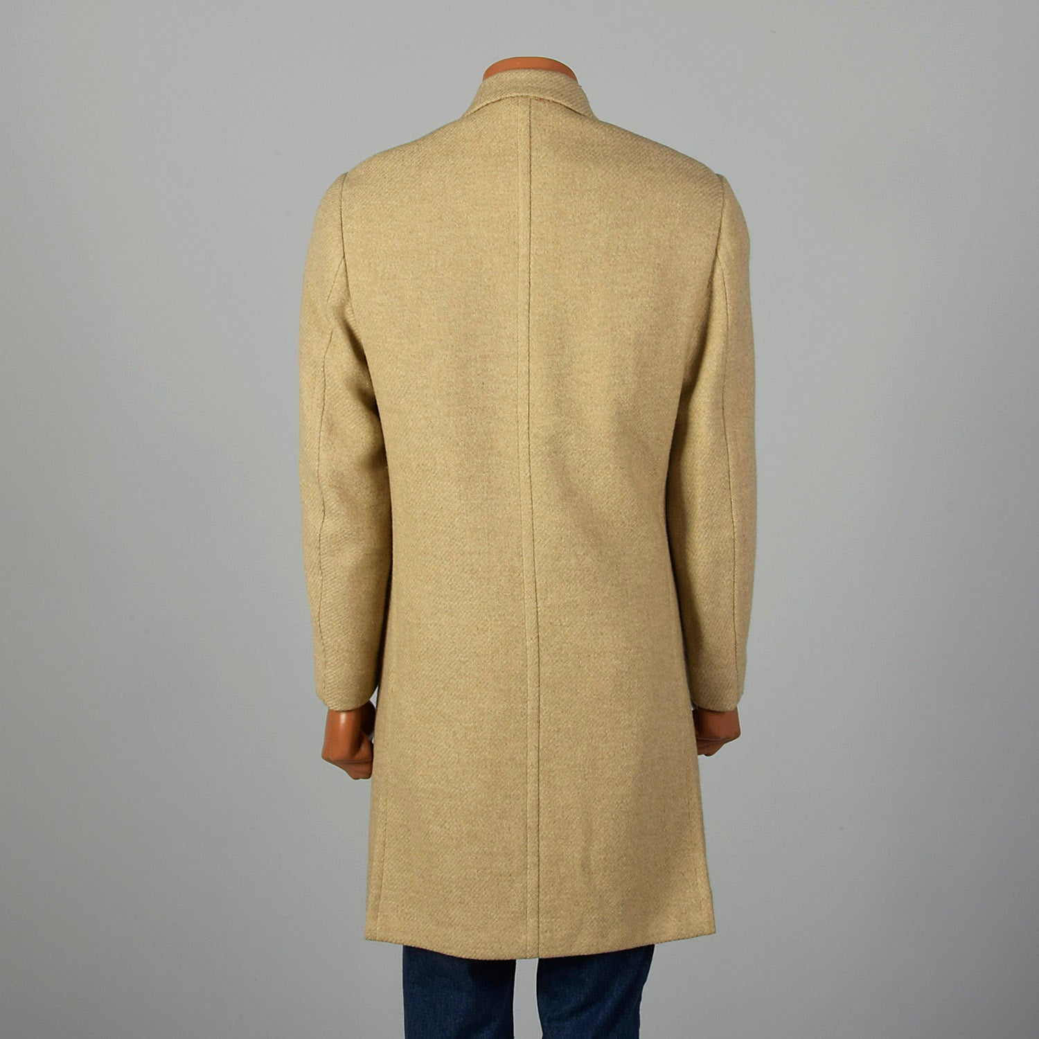 Small 1960s Men's Tan Double Breasted Coat