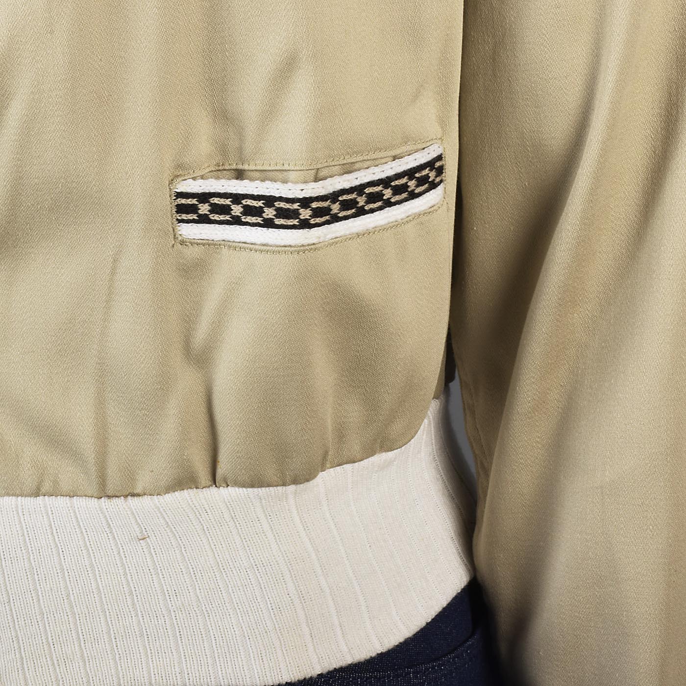 1960s Mens Casual Jacket with Ribbed Knit Trim