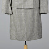1990s Richard Tyler Black & White Plaid Skirt Suit