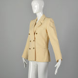 Small Yves Saint Laurent Rive Gauche 1960s Cream Doubled Breasted Jacket