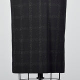 1950s Black Wool Dress with Silver Metallic Plaid