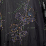 OSFM 1990s Dramatic Flowy Gothic Gown Kaftan Dress Kimono Sleeve Car Wash Beaded Hem