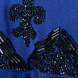 Small 1940s Royal Blue Beaded Skirt Suit