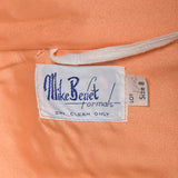 Small 1970s Mike Benet Set 2pc Orange Beaded Jacket Modest Maxi Prom Dress Formal Gown
