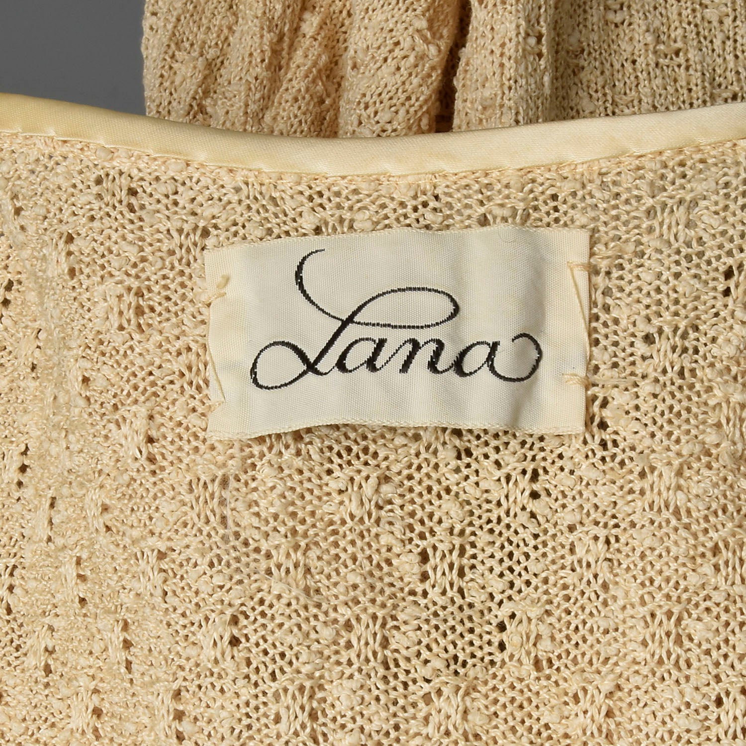 1970s Boho Tan Knit Dress Casual Summer Short Sleeve Modest