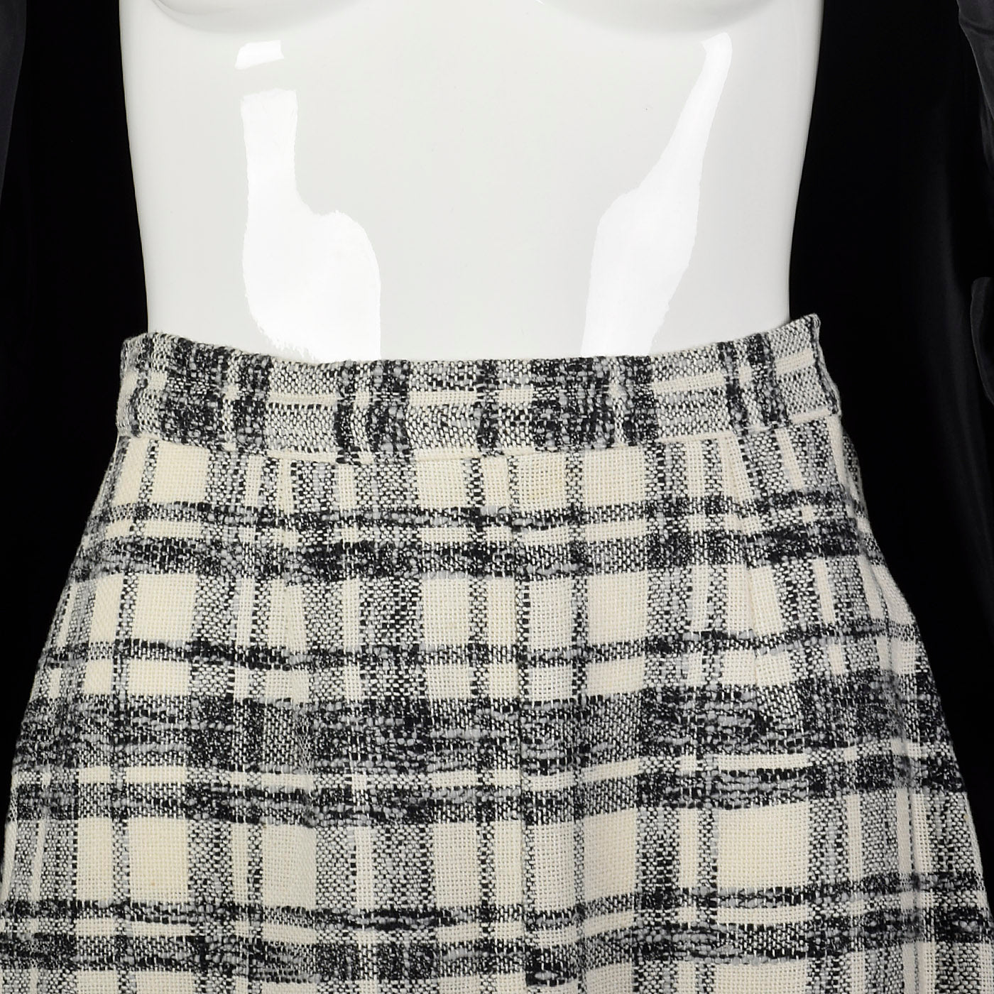 1960s Plaid Clutch Coat with Matching Skirt
