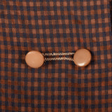 1950s Brown and Navy Gingham Day Dress