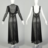 Medium 1930s Sheer Black Lace Dress Glamorous Old Hollywood