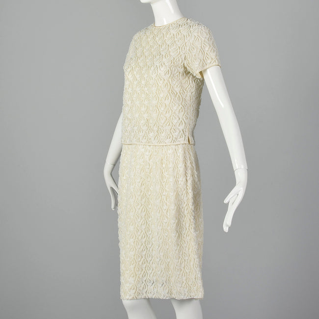 1960s Heavily Beaded Skirt and Blouse Set