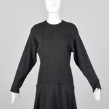 1970s Lilli Ann I. Magnin Gray Sweater Dress