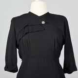 1950s Black Dress With Asymmetric Neckline