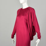 Small 1980s Missoni Silk Jersey Formal Gown Draped Fuchsia Maxi Dress