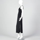 1990s Oleg Cassini Black Evening Dress