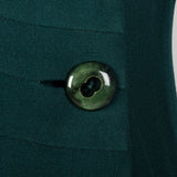 Medium 1960s Green Coat Double Breasted Autumn Outerwear with Mink Fur Collar