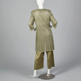 1990s Liancarlo Green Silk Women's 2 Piece Outfit