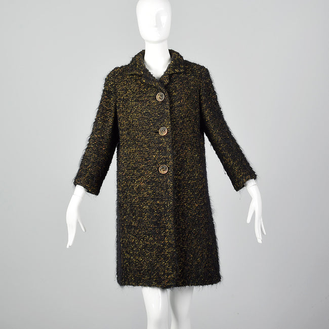 1960s Black Mohair Coat