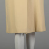 Medium 1970s Minimalist Cashmere Coat Cream Autumn Outerwear with Mandarin Collar