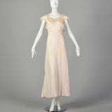 1940s Deadstock Pink Rayon Nightgown Vintage Boudoir Lingerie