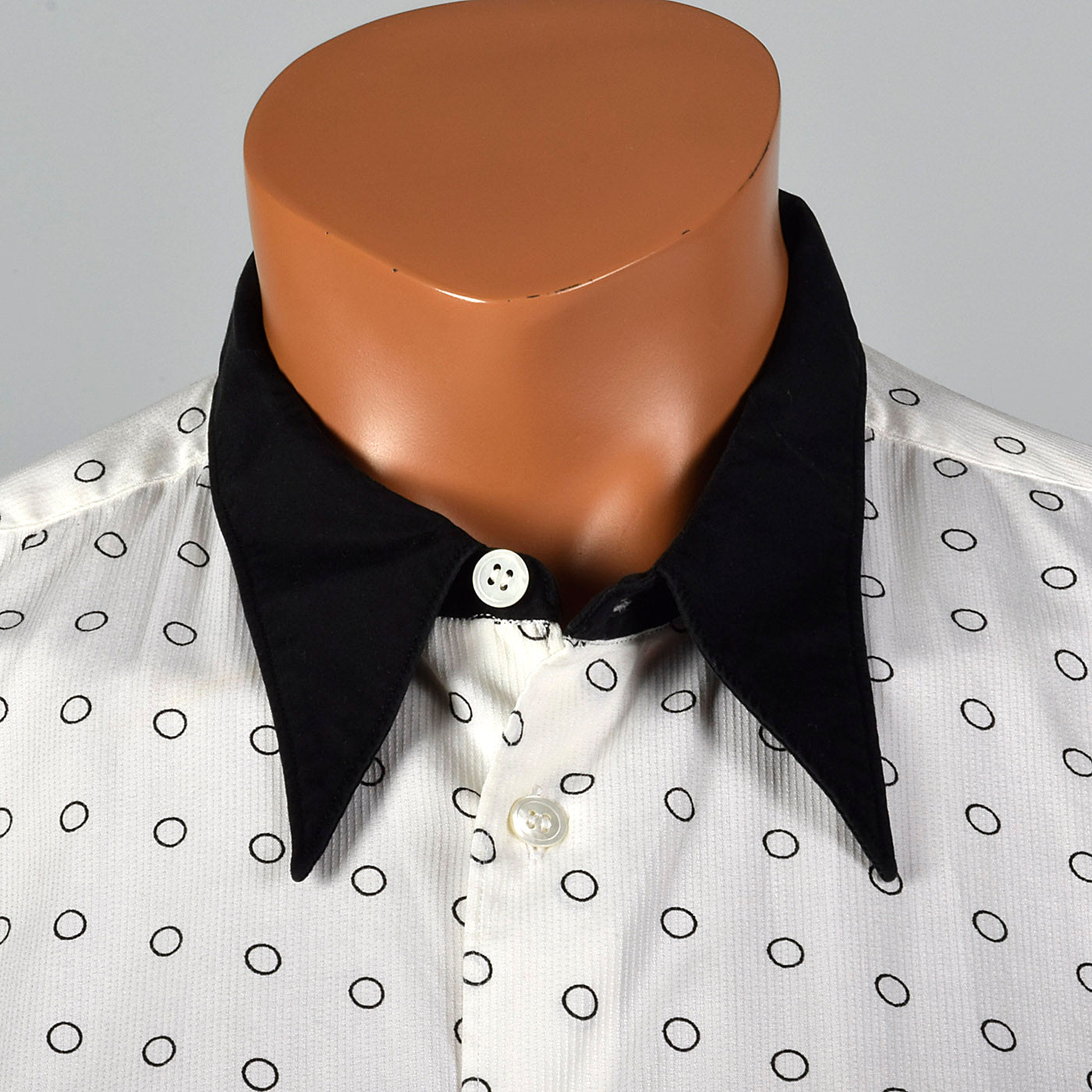 2000s Comme des Garcons White Cotton Circle Print Shirt