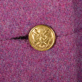 Small 1960s Coat Purple Mod Double Breasted Military Wool Winter Outerwear