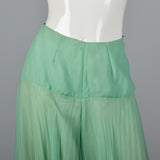 1970s Mint Green Palazzo Pants Set