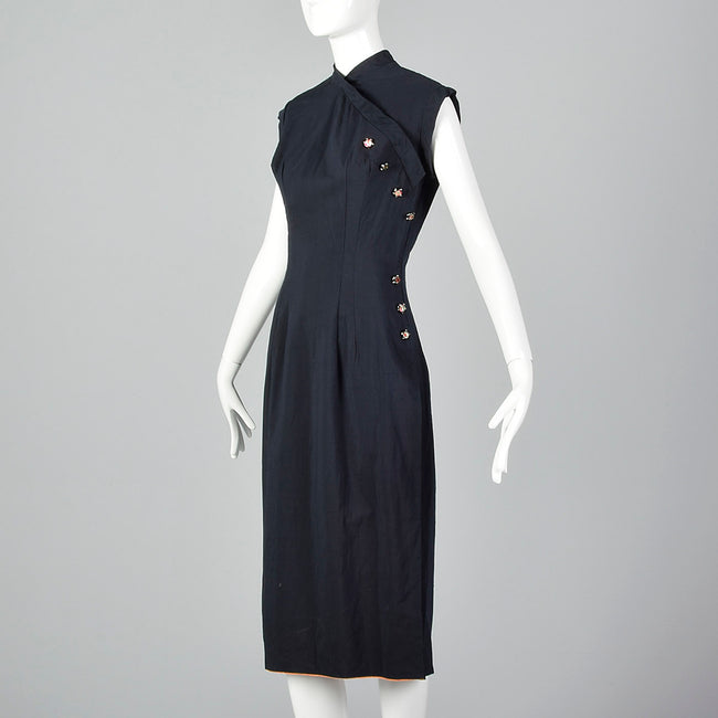 XS-Small Black Cheongsam Dress