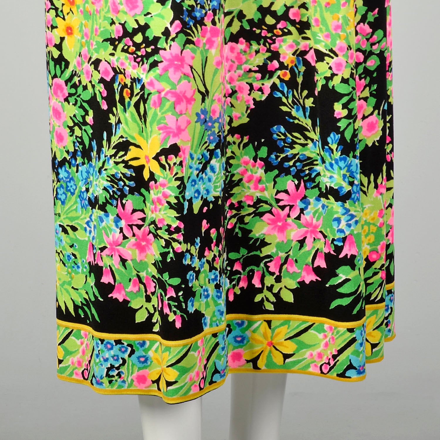 Medium 1970s Mr Dino Floral Maxi Dress Colorful Signature Print