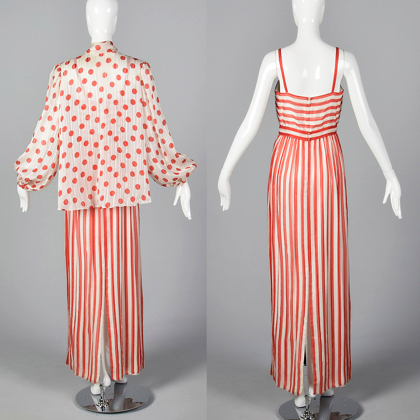 1970s Estevez Silk Dress and Jacket Set