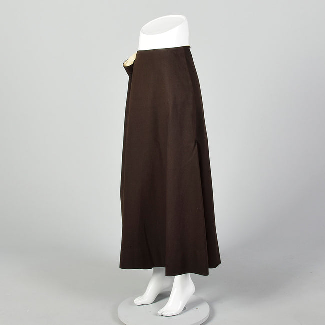 XXL 1910s Brown and Black Striped Skirt