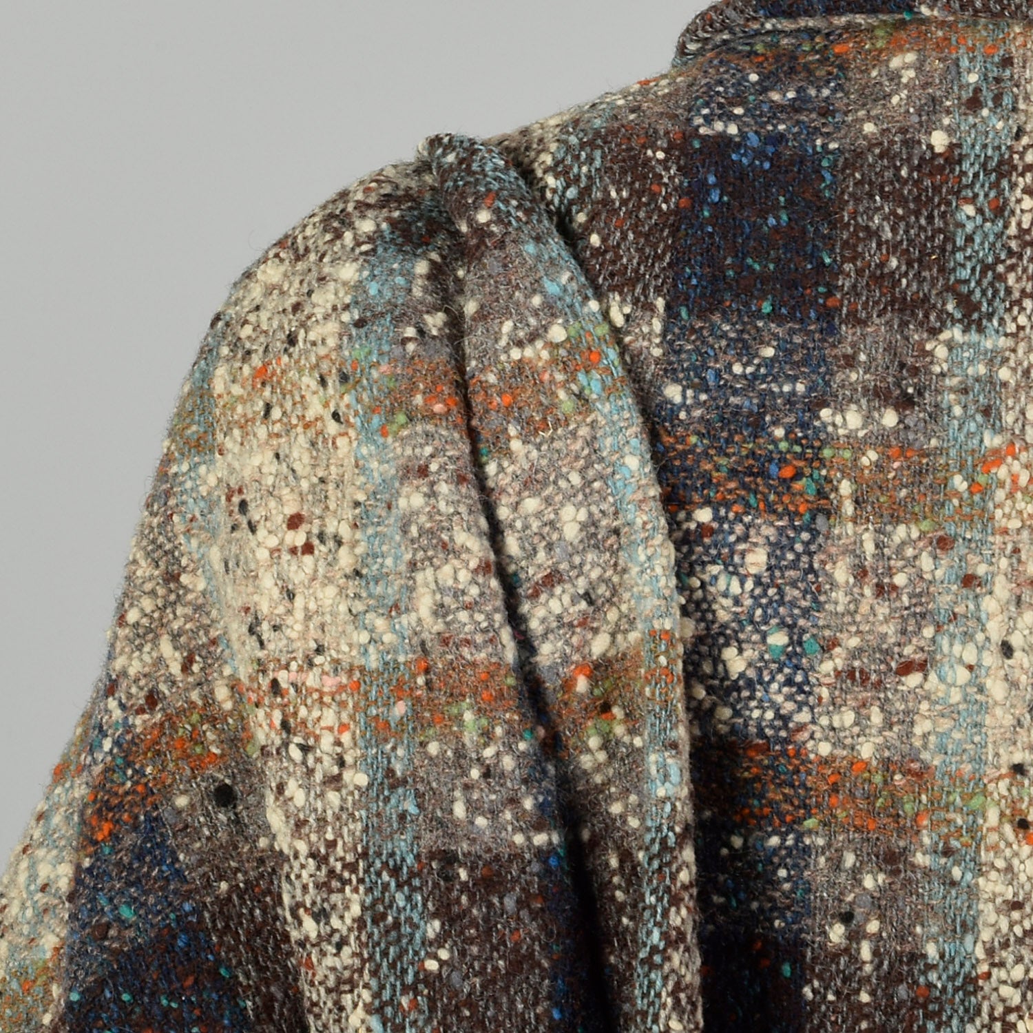 Medium 1950s Gray Plaid Tweed Coat