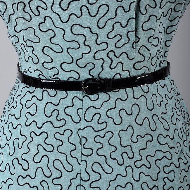 1950s Blue Dress with Amoeba Squiggles