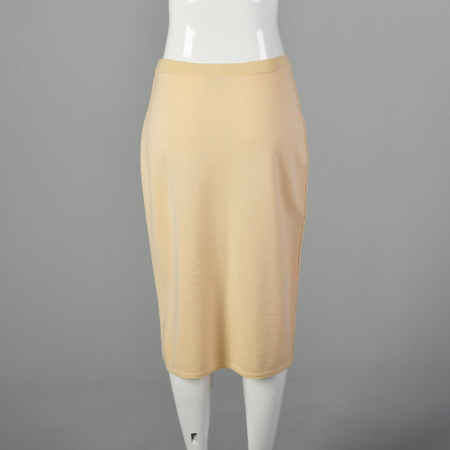 Salvatore Ferragamo 1990s Cream Knit Skirt