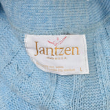 1960s Mens Baby Blue Cable Knit Cardigan