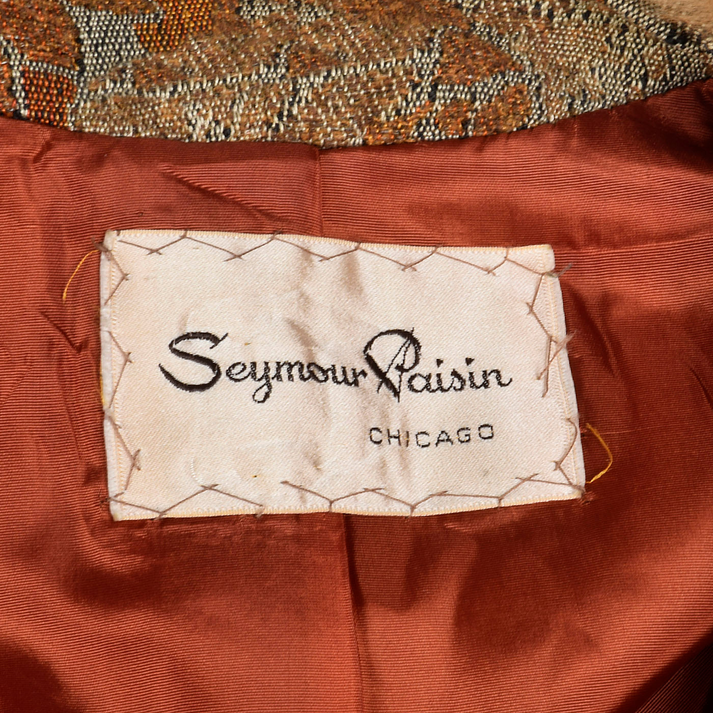 1970s Tapestry Coat with Large Fur Collar