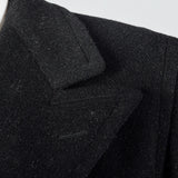1940s Mens Black Mohair Overcoat