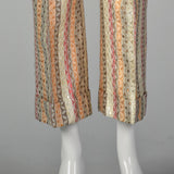 XXS 1970s Metallic Striped Wide Leg Pants