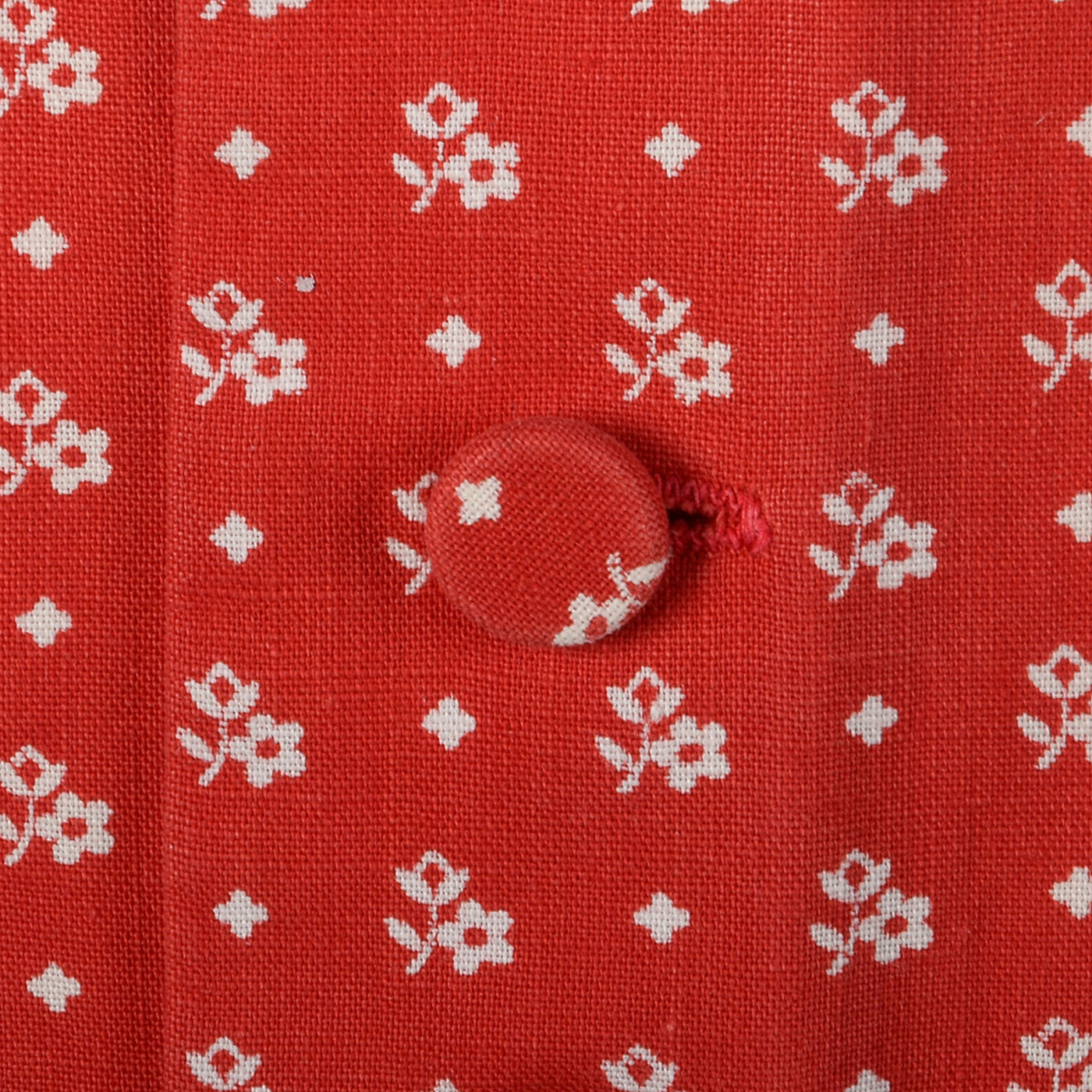 1950s Lanz Red Cotton Fit and Flare Dress