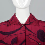 1980s Gianni Versace Purple Silk Blouse