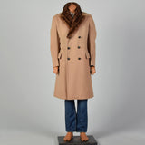 Small 1970s Men's Tan Fur Lined Overcoat