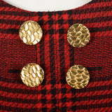 Medium-Large Adele Simpson Red Plaid 1980s Dress