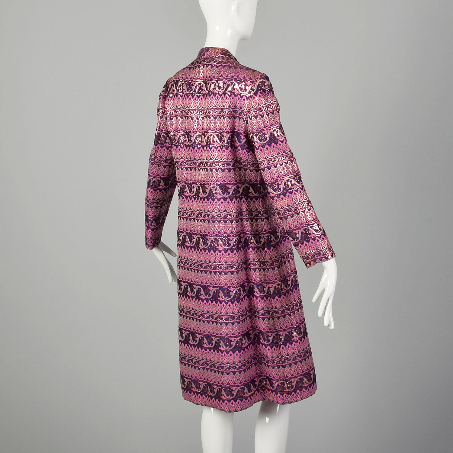 Medium 1960s Adele Simpson Metallic Brocade Coat